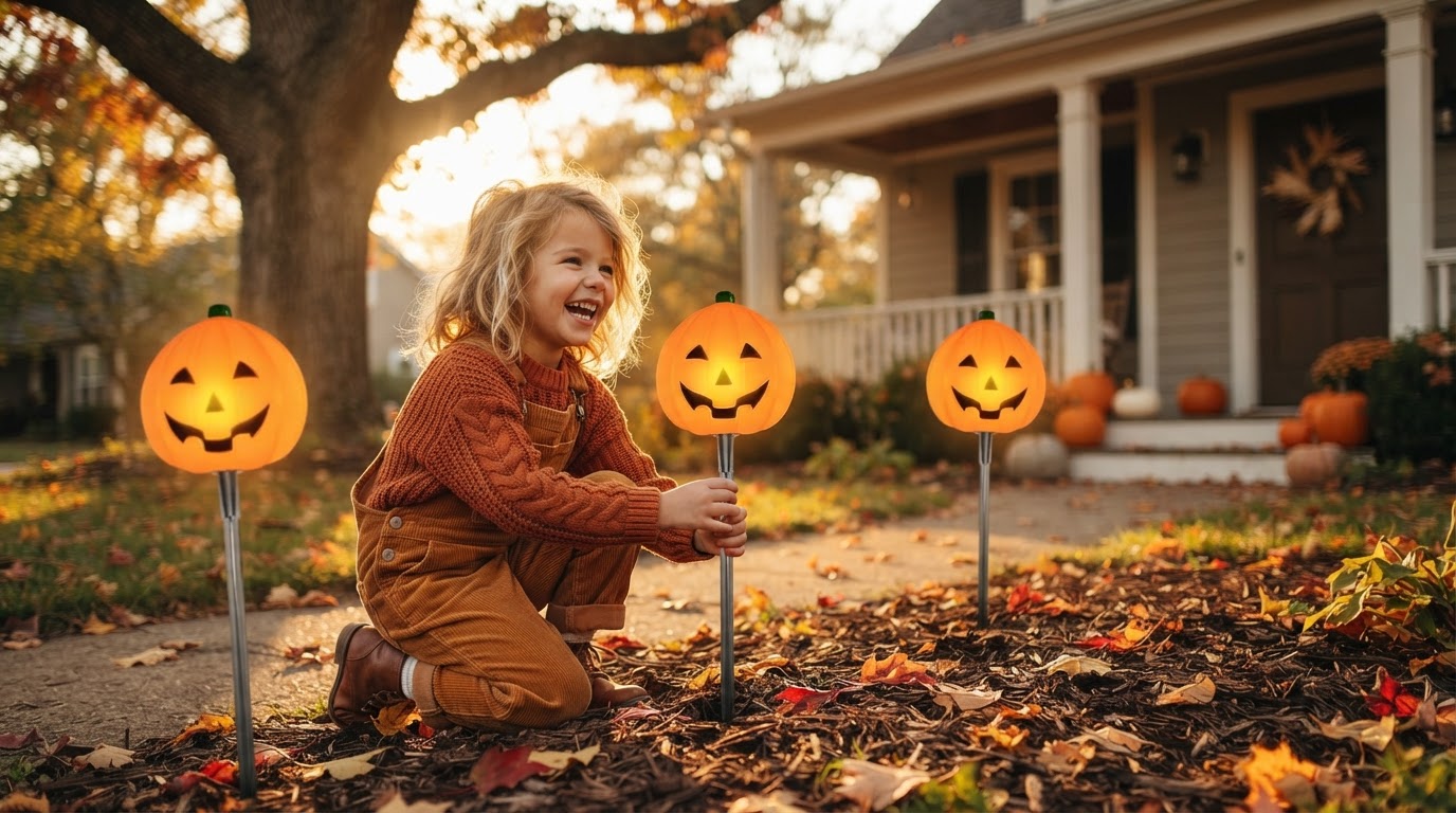 Solar Pumpkin Stake: A 3-Axis Setup for Yard Art