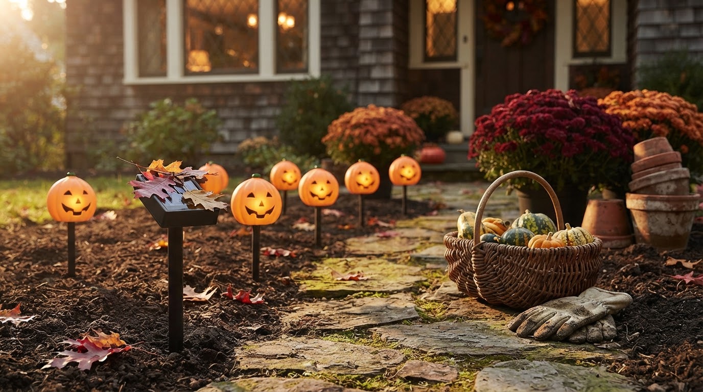 How do solar Pumpkin Stake lights perform in fall?