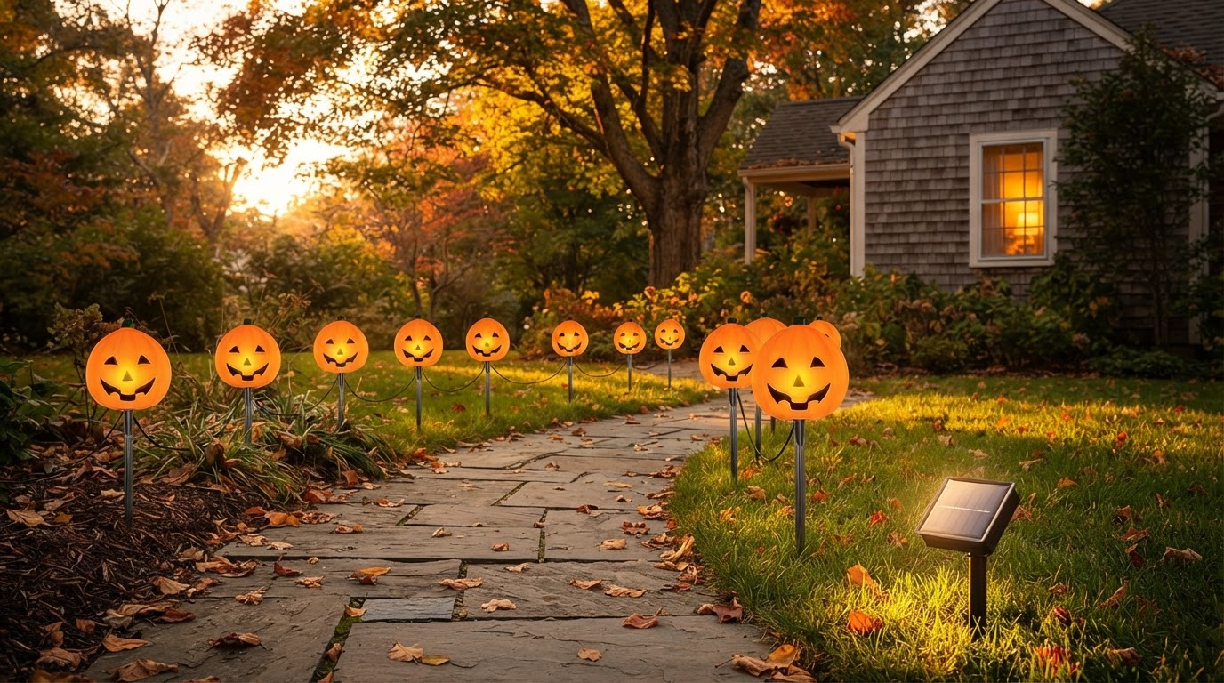 Why Choose the solar Pumpkin Stake for Fall Lawn Decor?