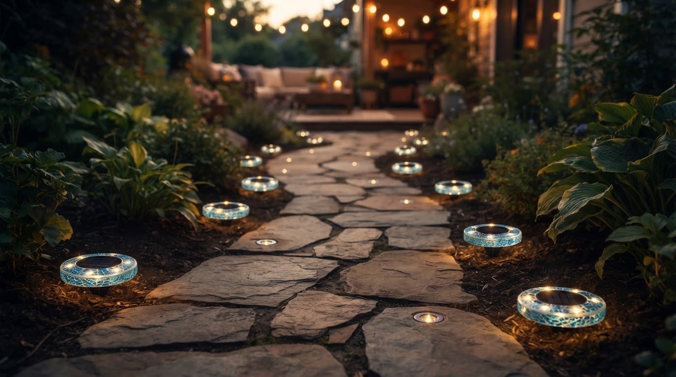 Transform Your Yard with Bell + Howell Solar Mosaic Disk Lights