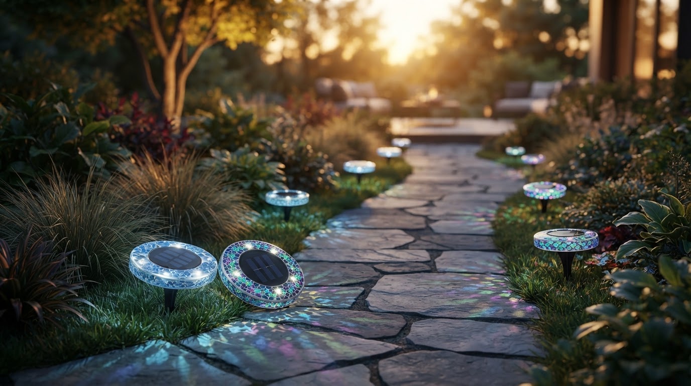 Comparing Colorful Solar Inlay Ground Lights for Pathways