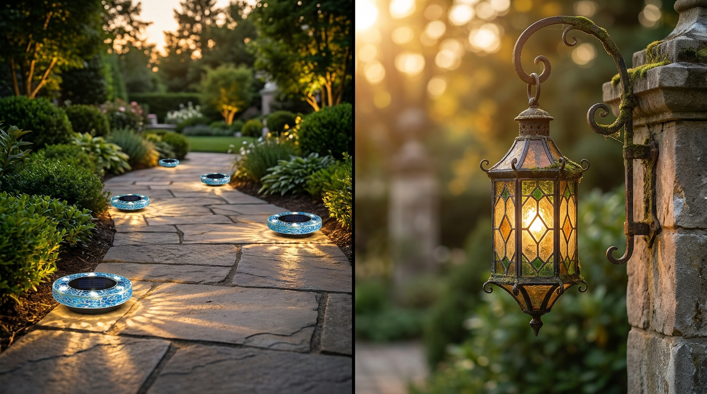 Comparing Solar Mosaic Disk Lights and Traditional Glass