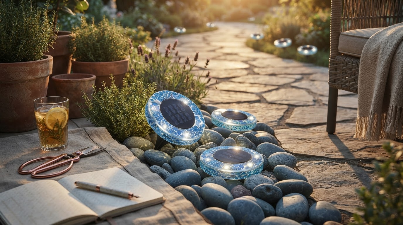 Enhancing Patio Ambiance with Solar Mosaic Disk Lights
