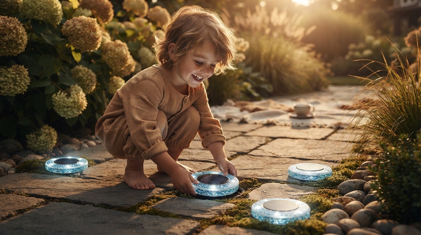 Enhancing Patio Surfaces with Solar Mosaic Disk Lights