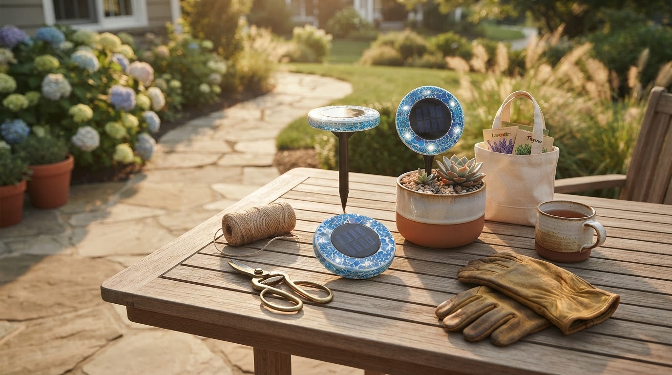 Enhancing Landscapes with Solar Mosaic Disk Lights