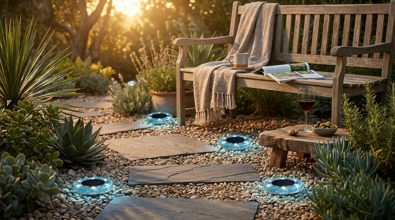 Enhancing Landscapes with Solar Mosaic Disk Lights