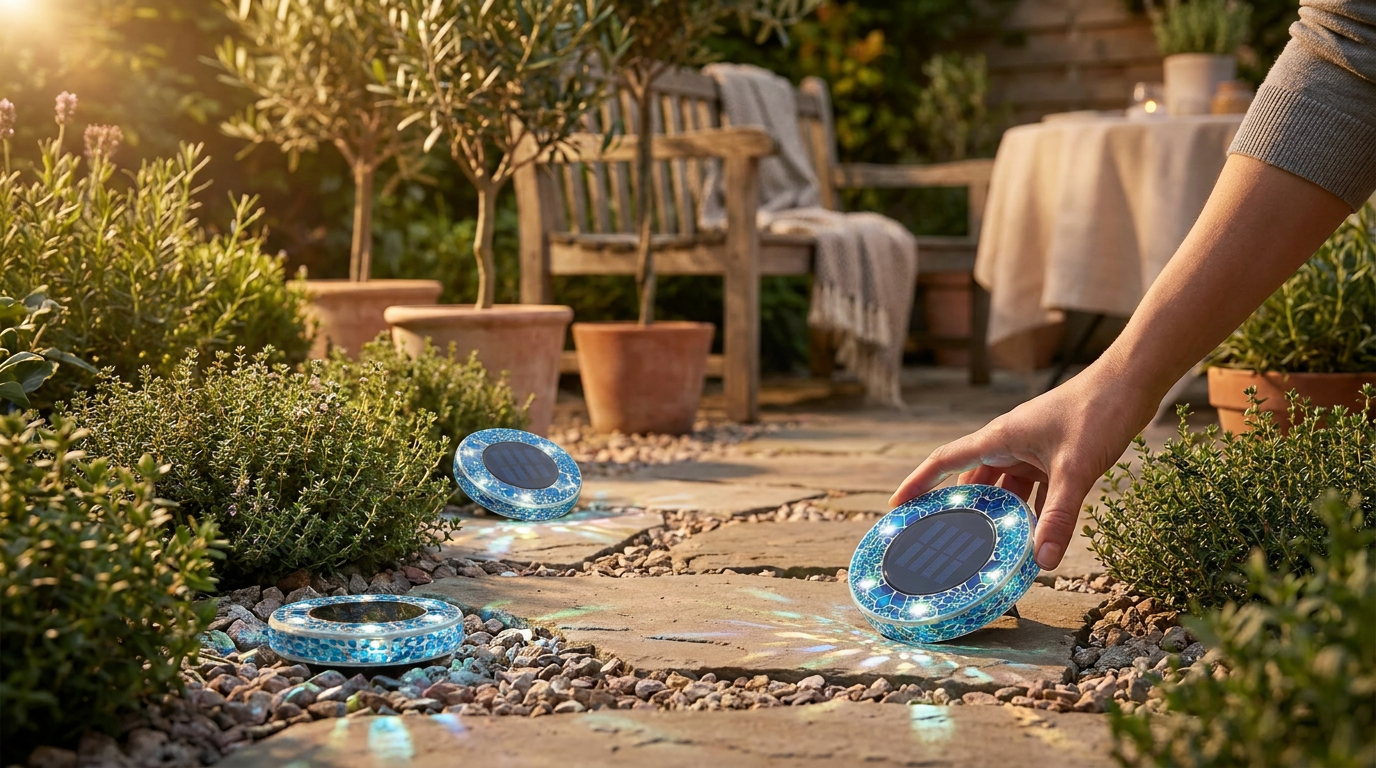 Why choose Solar Mosaic Disk Lights for garden glass decor?