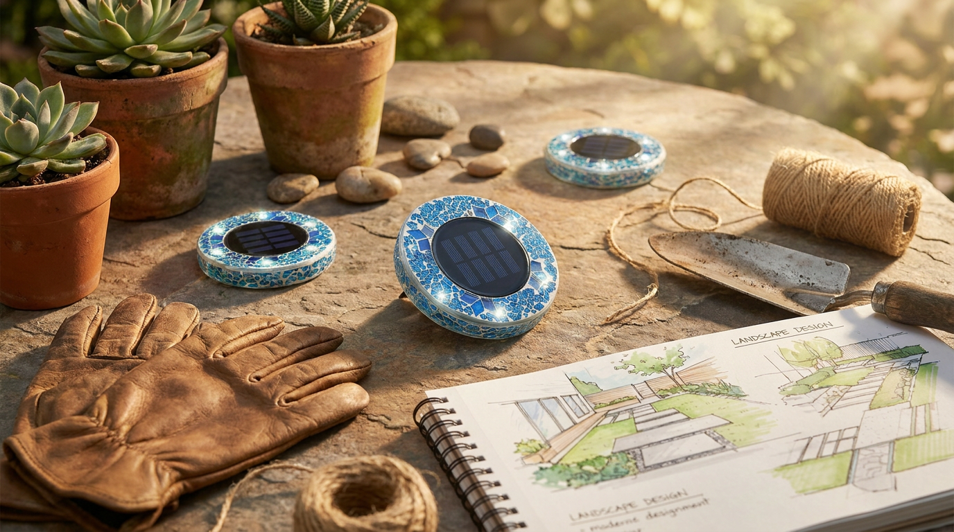 Integrating Solar Mosaic Disk Lights into Modern Landscaping