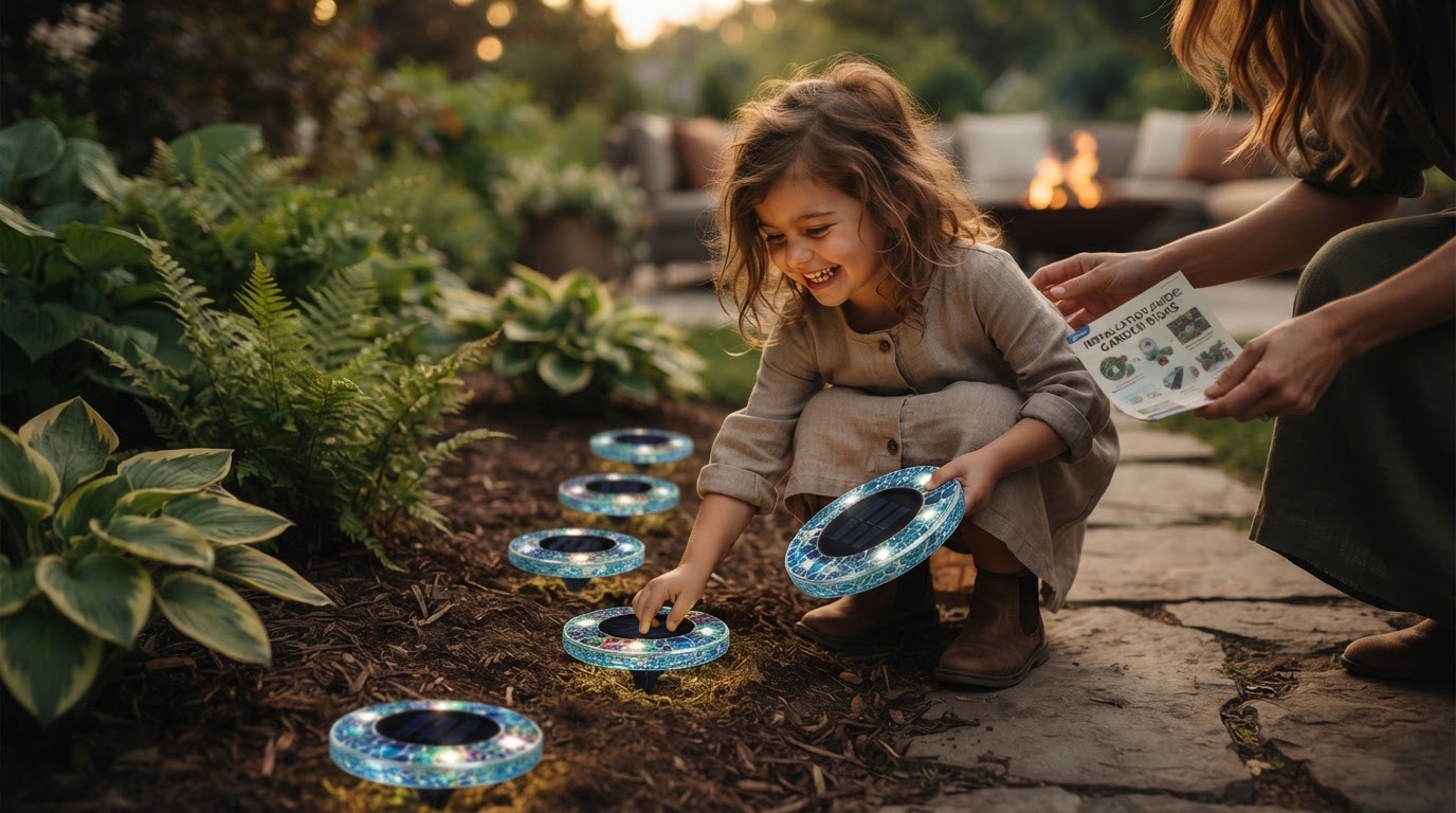 4-Step Installation for Stained Glass Solar Garden Disks