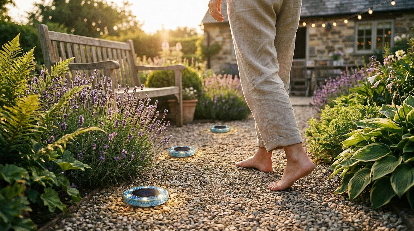 Summer Outdoor Decorating Trends: Solar Mosaic Disk Lights