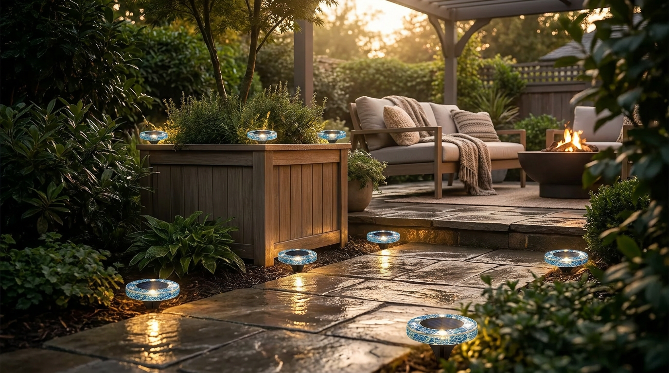 Weatherproof Your Space with Solar Mosaic Disk Lights