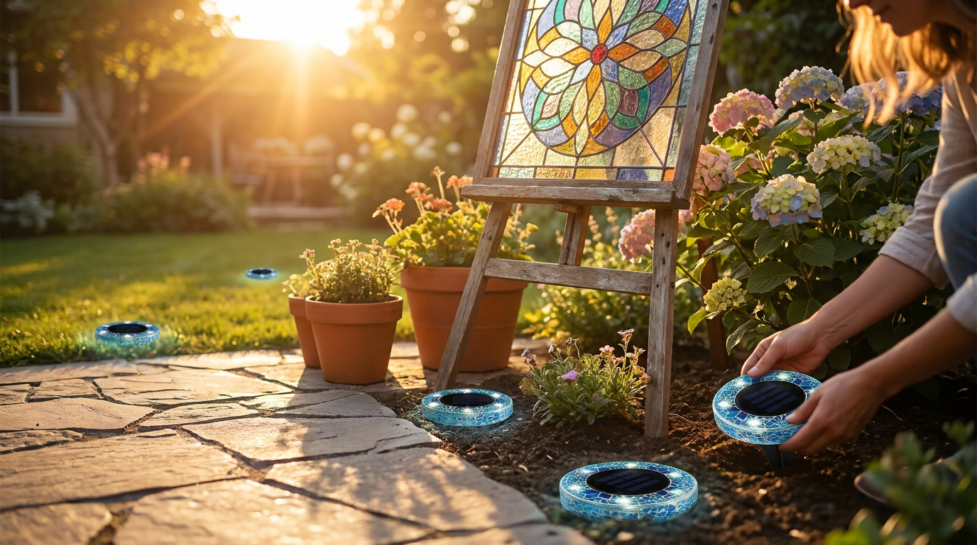 Why choose Solar Mosaic Disk Lights for stained glass art?