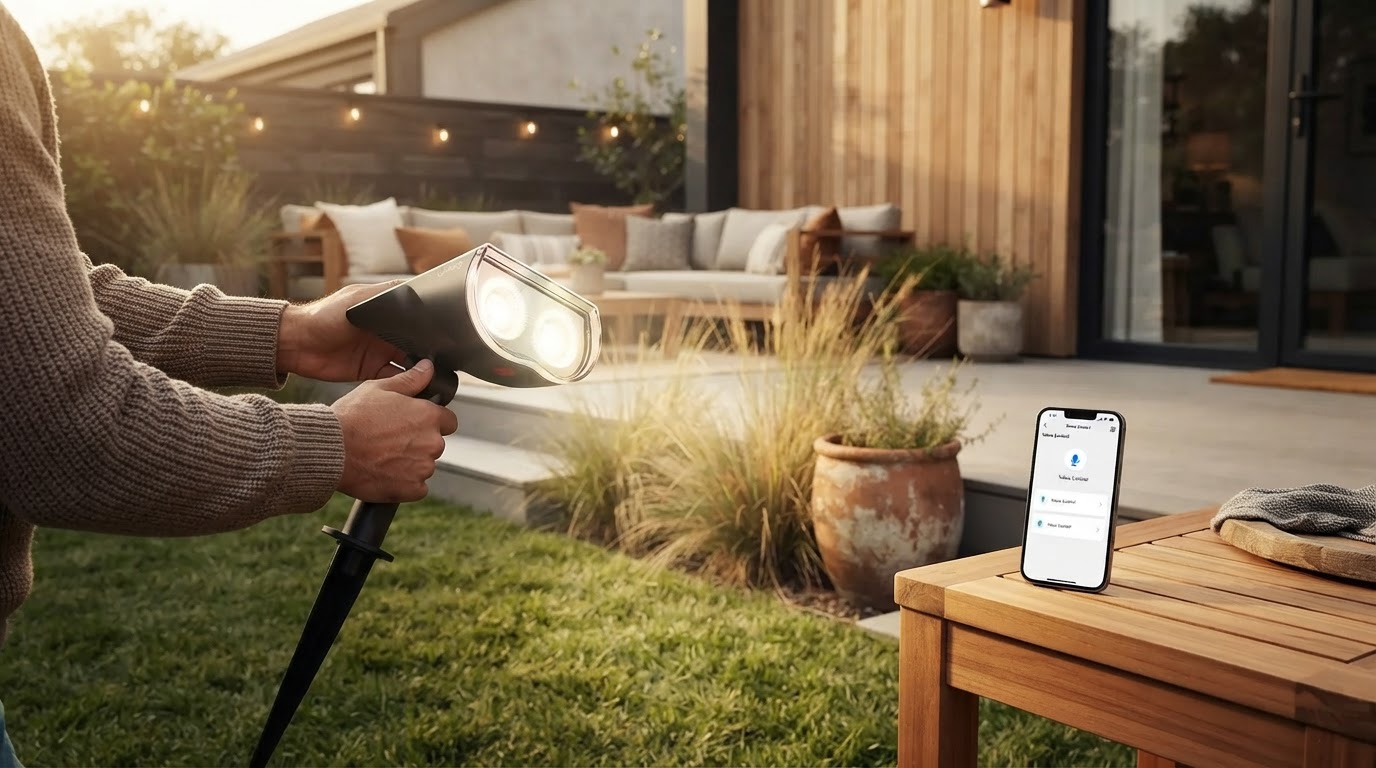 Smart Solar Spotlight Alexa Controls for Modern Lawns