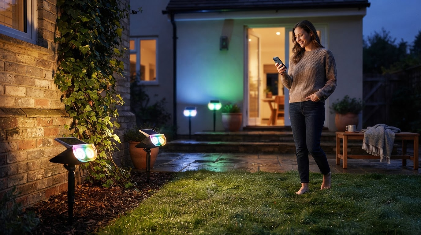 Can I Control a Smart Solar Spotlight via Bluetooth?