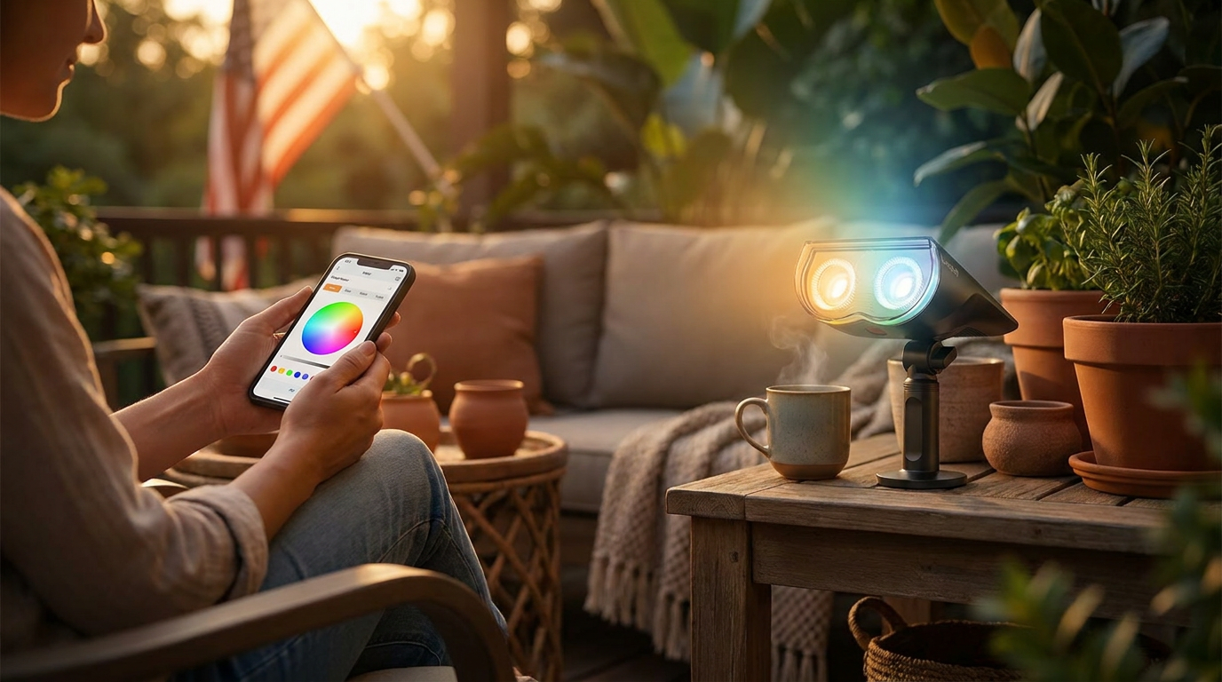 Smart Solar Spotlight Performance in Color Transitions