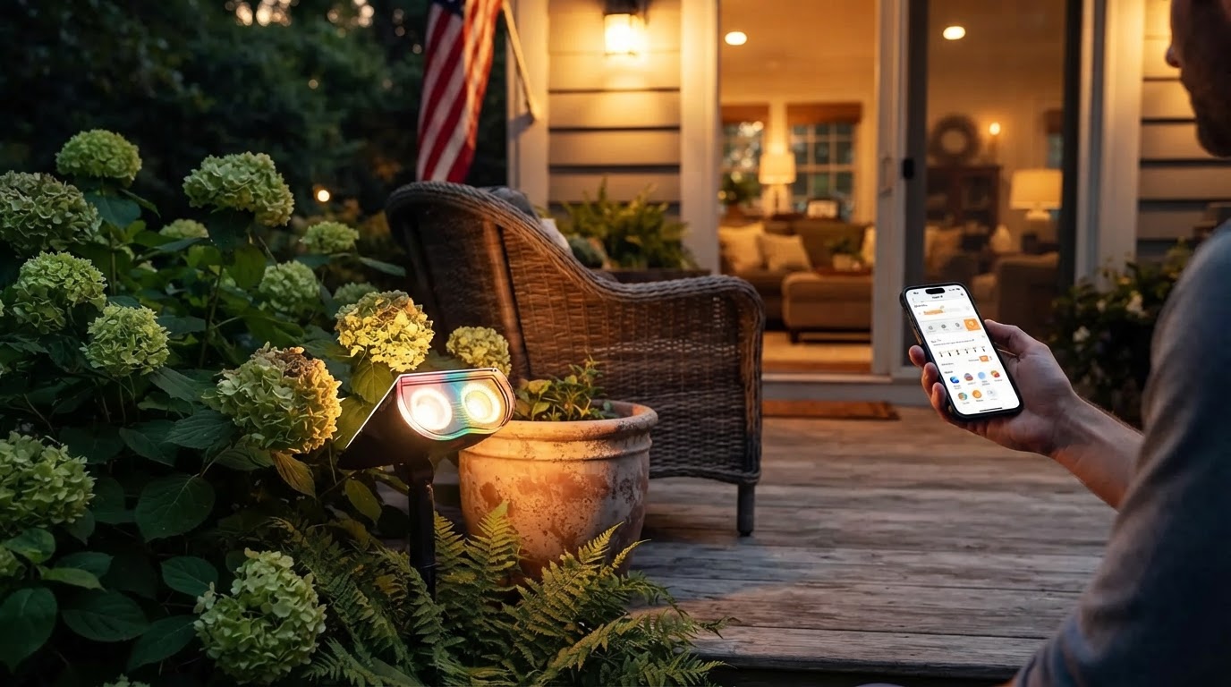 What are the features of a Smart Solar Spotlight?