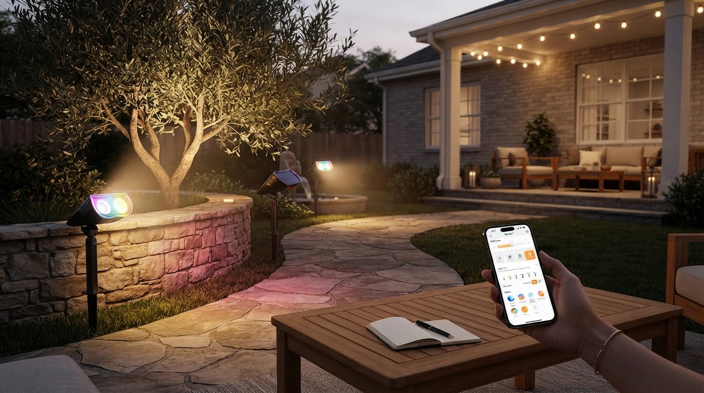 How do Linkind SL5C Smart Solar Spotlights function?