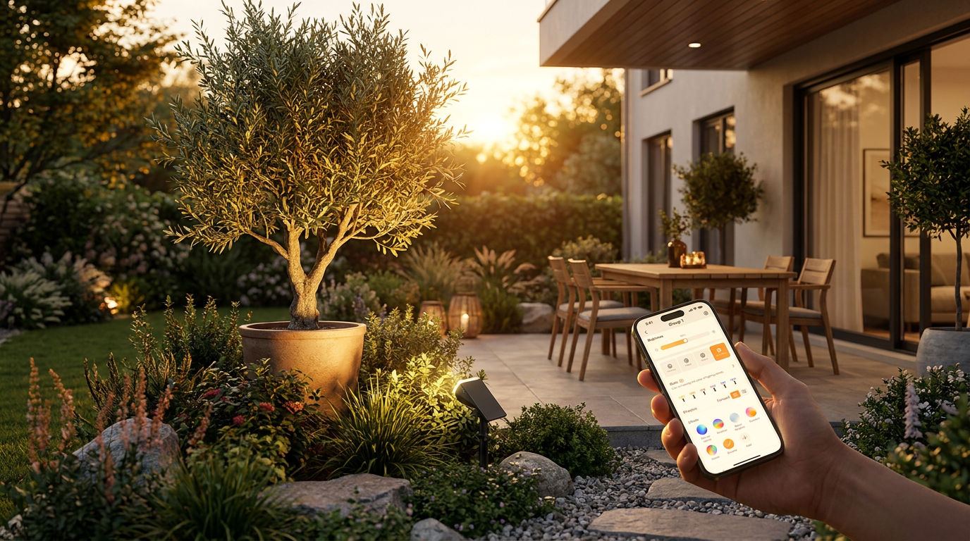 How Does a Smart Solar Spotlight Operate via Bluetooth?