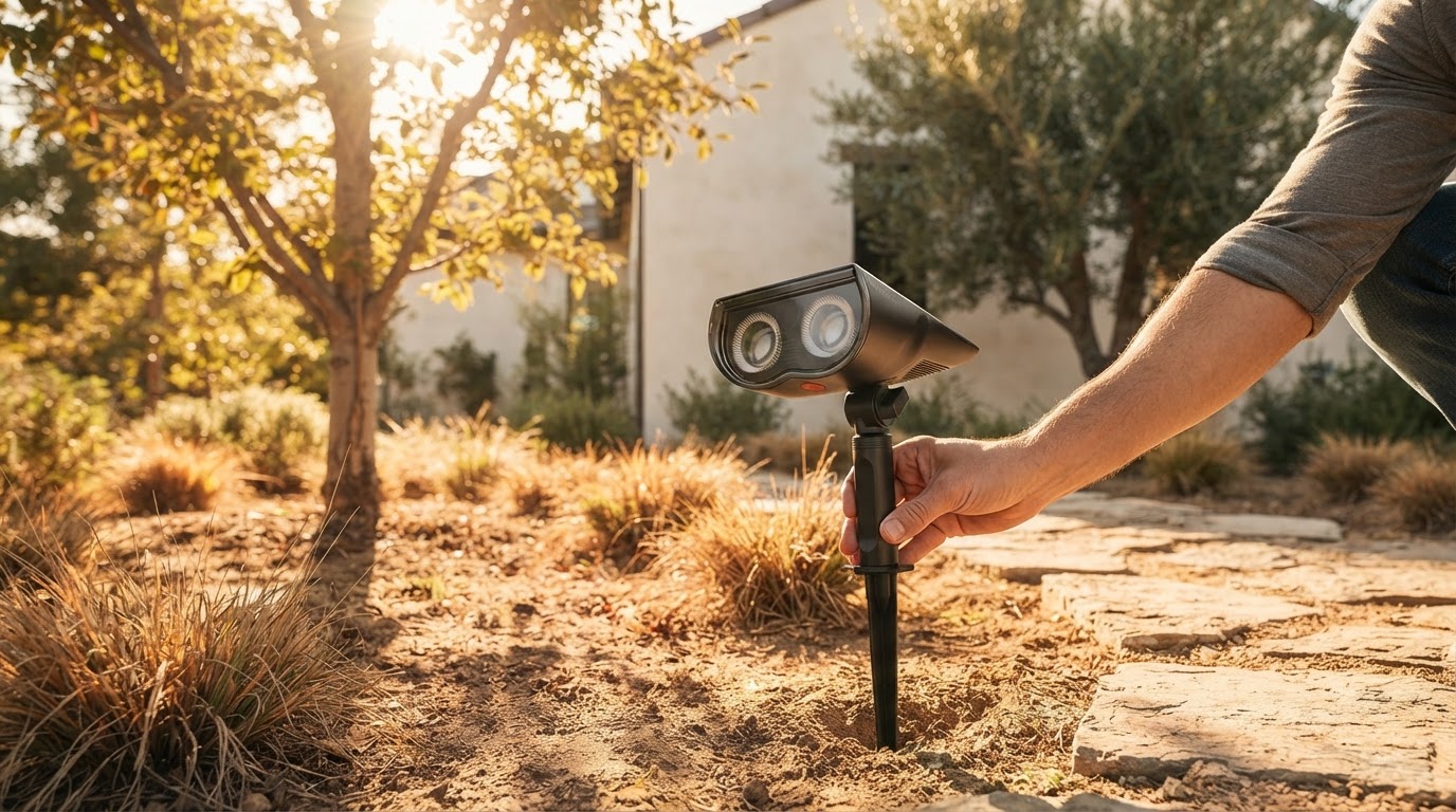 How to Position and Install Smart Solar Outdoor Spotlights