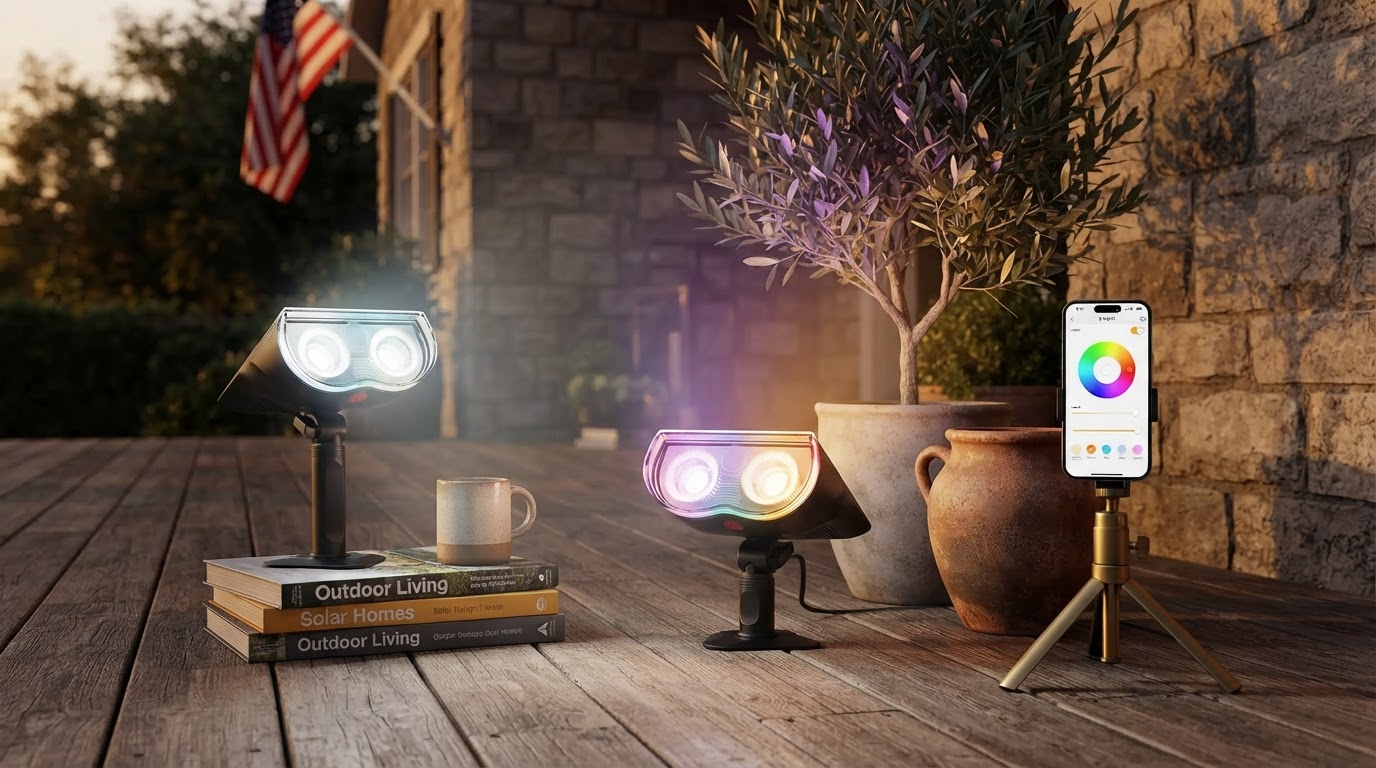 Smart Solar Spotlight for Precise RGBW Color Mapping