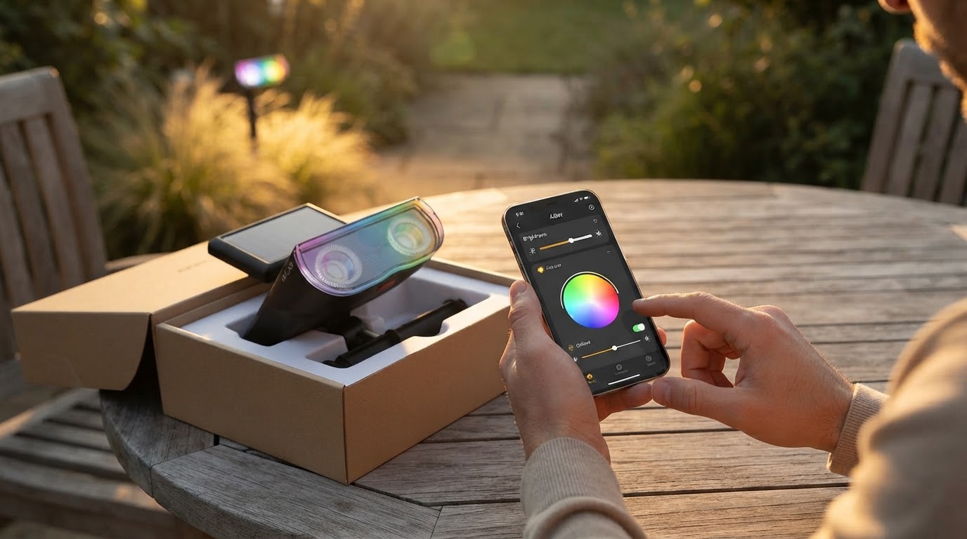 Smart Solar Spotlight App Control Strategies