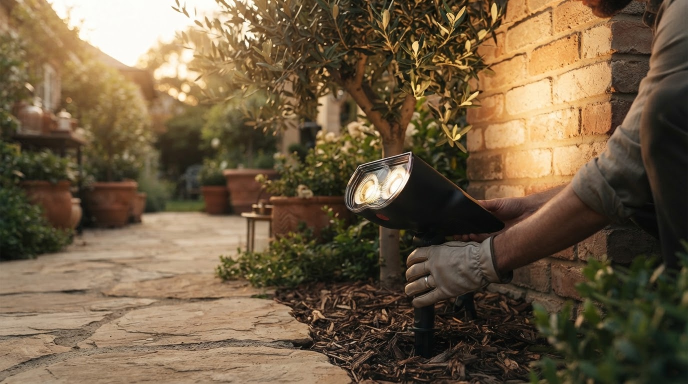 Smart Solar Spotlight Warm White Uplighting Framework