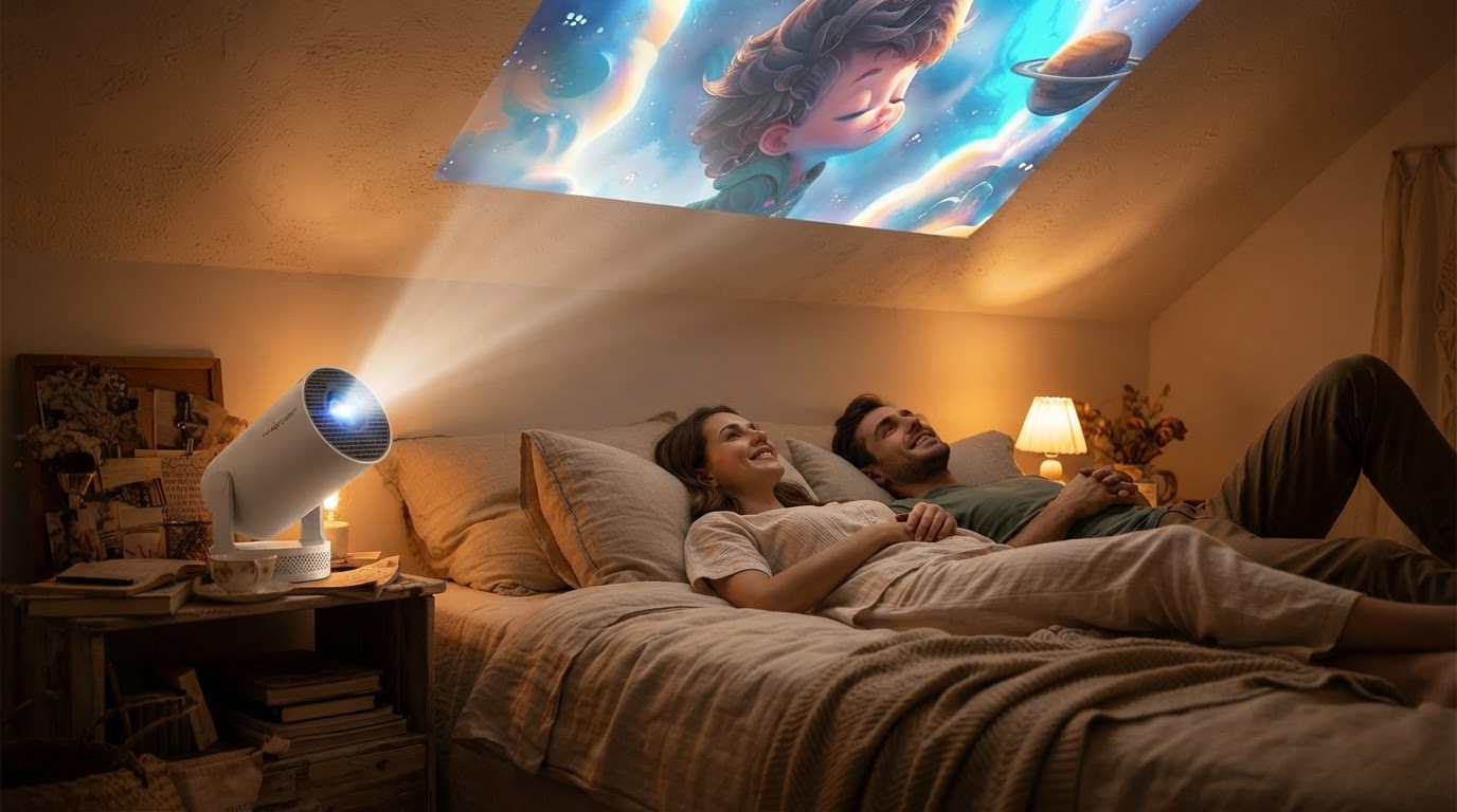 Can the Magic Cubic Projector project on a bedroom ceiling?
