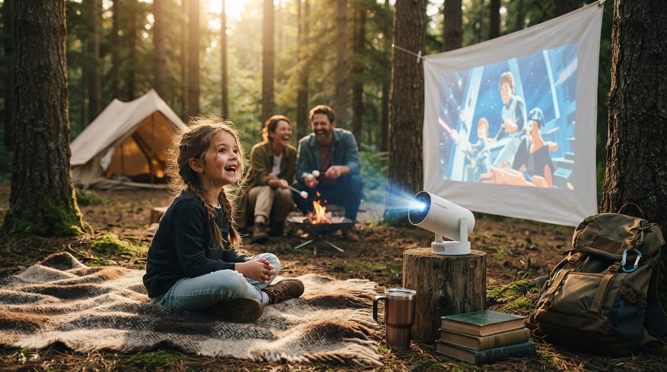 Using the Magic Cubic Projector for Camping Trips