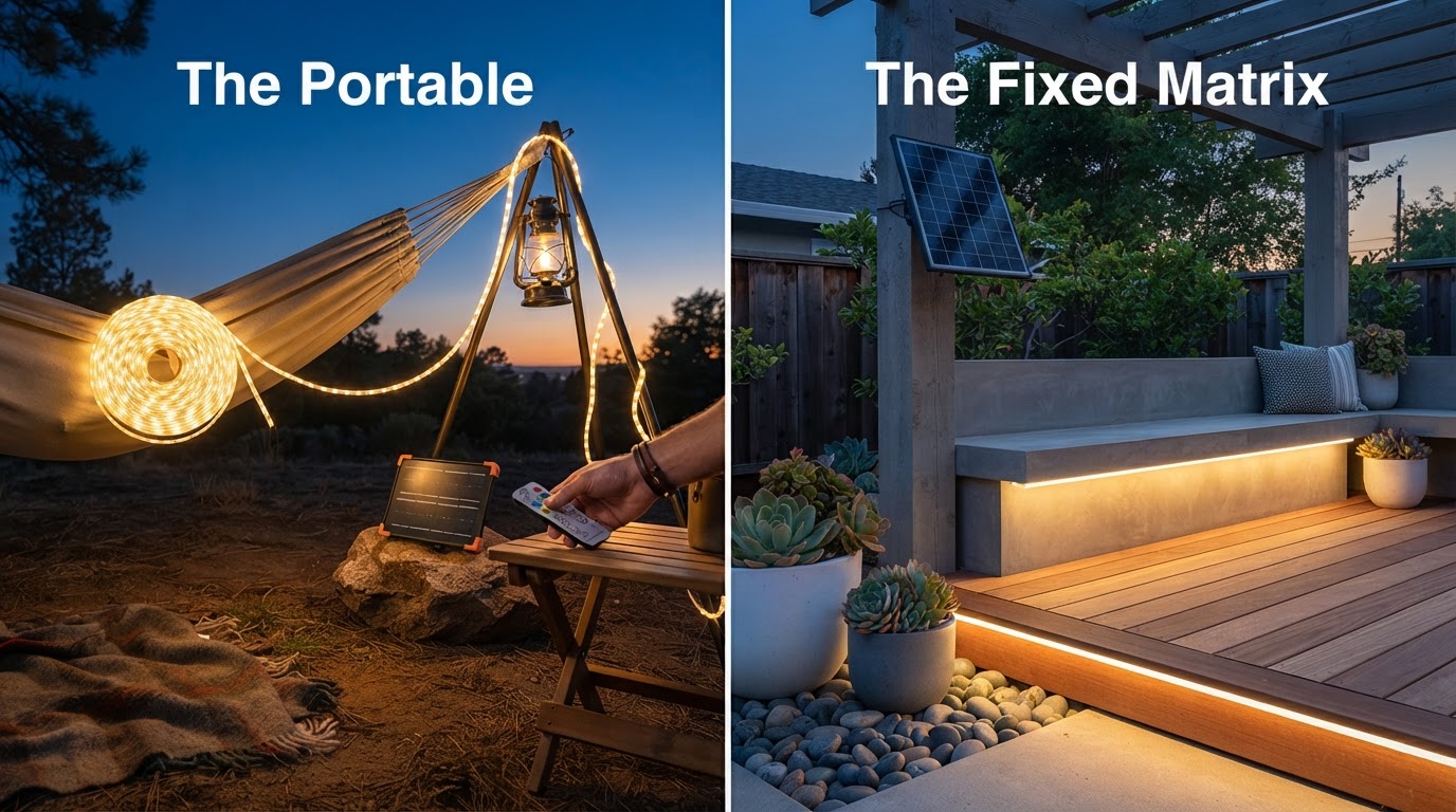 Solar LED Strip Lights: The Portable vs Fixed Matrix
