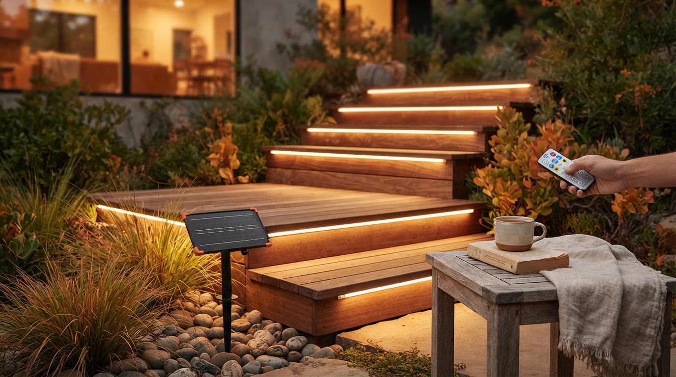 Solar LED Strip Lights For Safe Outdoor Stairways