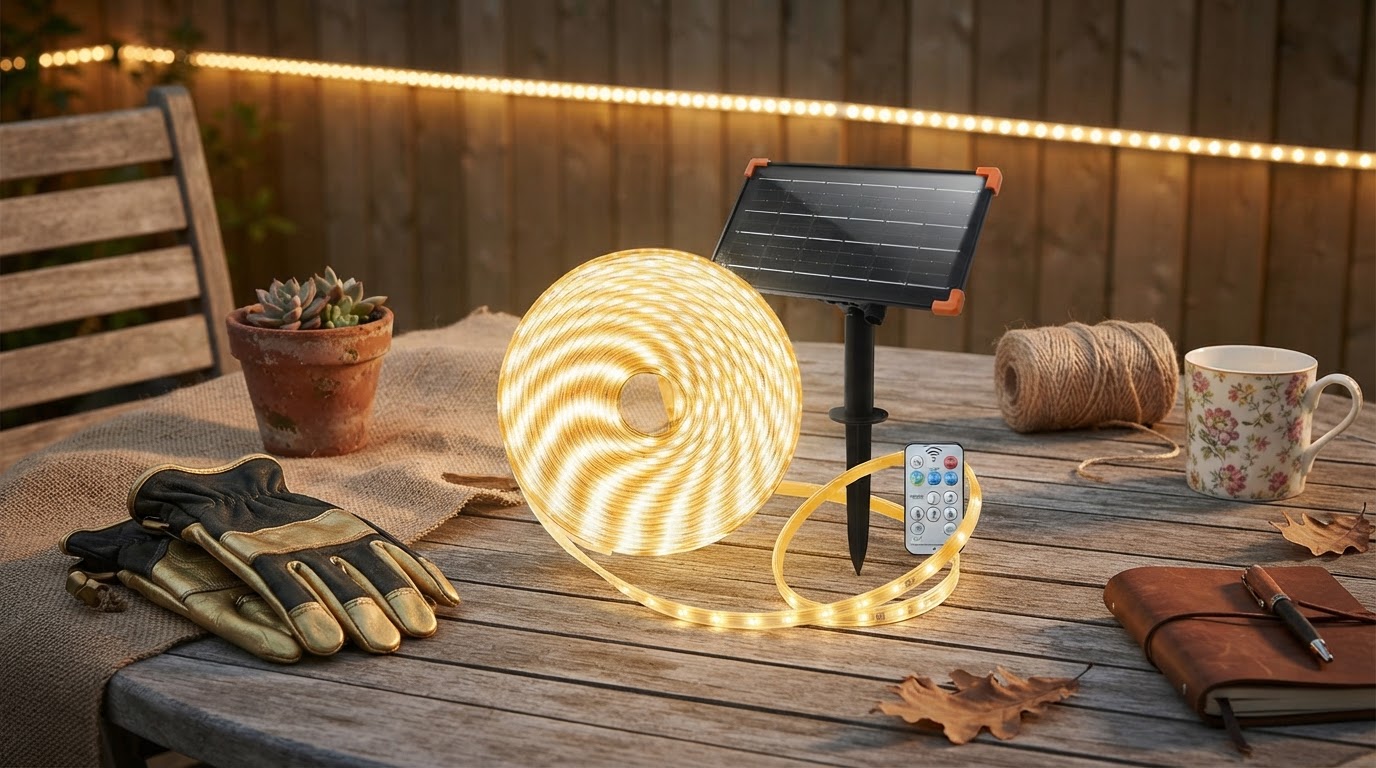 Solar LED Strip Lights for Enhancing Garden Fences
