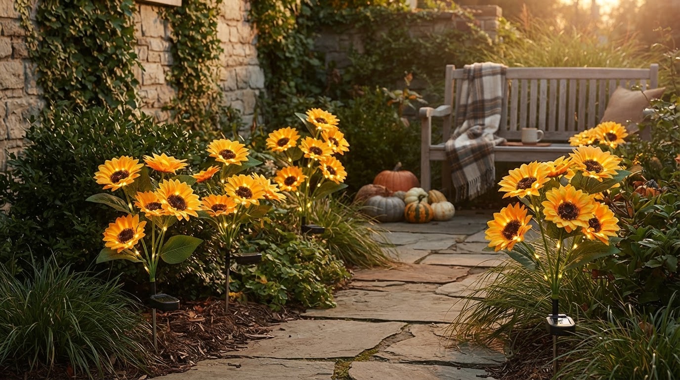 Amazon Discounts Solar Sunflowers for Fall Garden Decor
