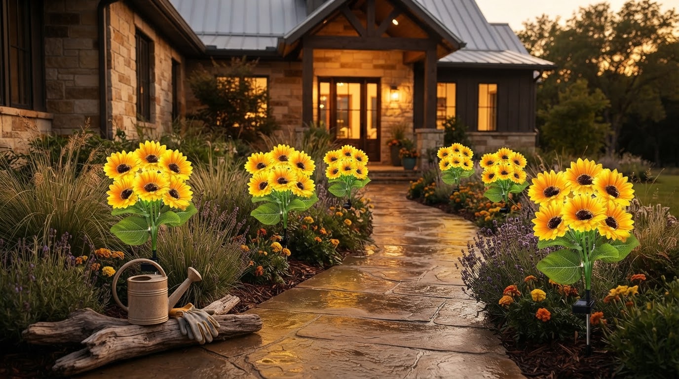 Enhancing Curb Appeal with Sunflower Solar Lights