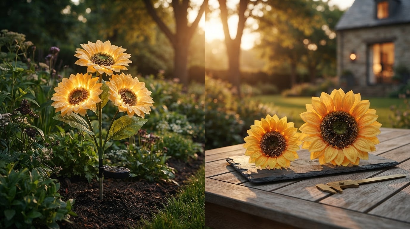 Sunflower Solar Lights Sizing for Large Head Impact