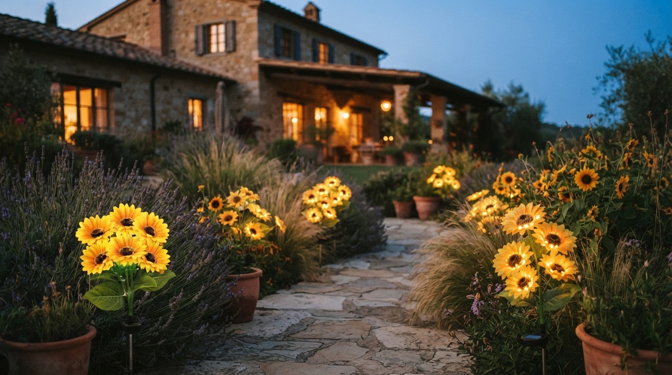 LETMY Solar Sunflower Discounts and Garden Utility