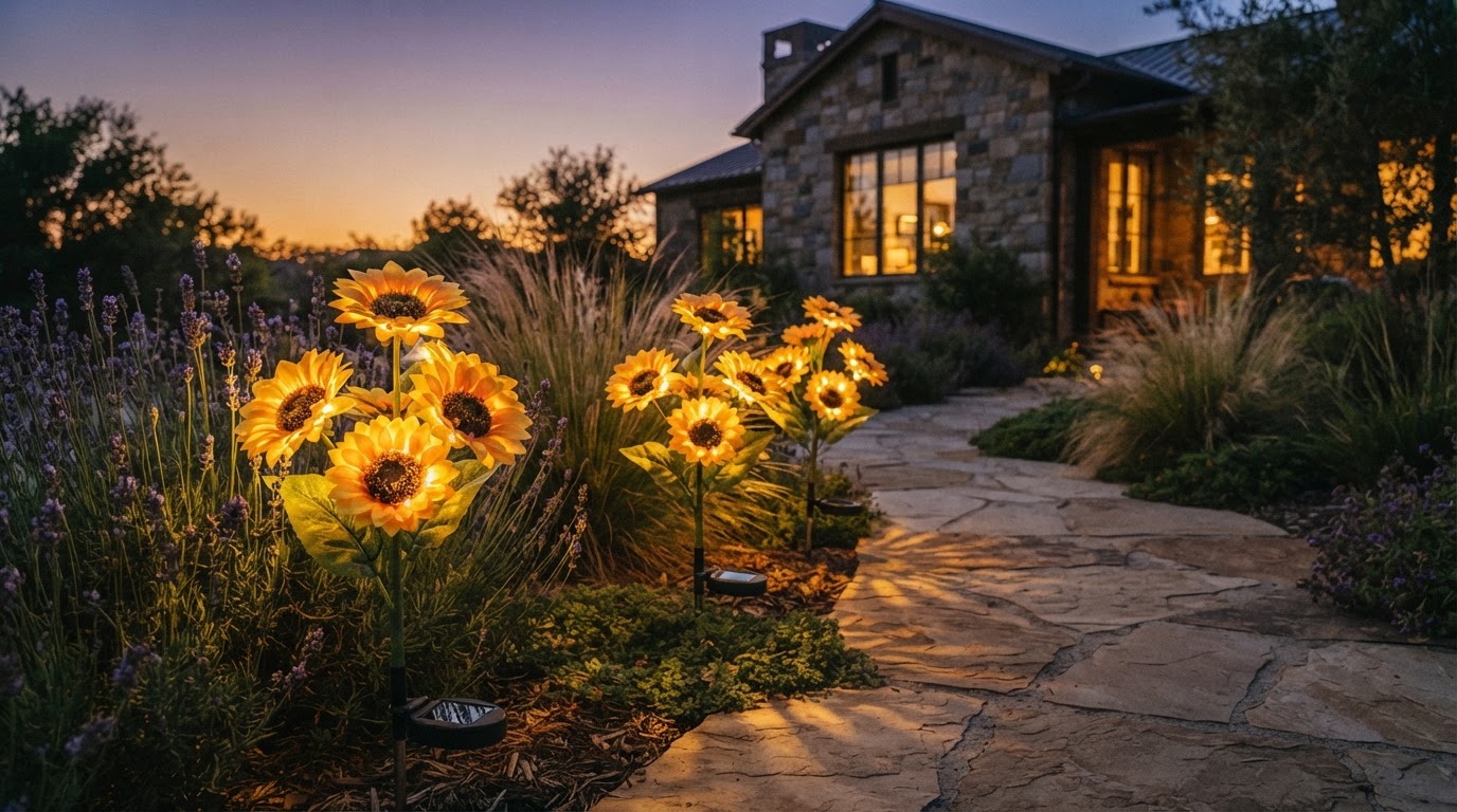 Enhancing Landscapes with Sunflower Solar Lights