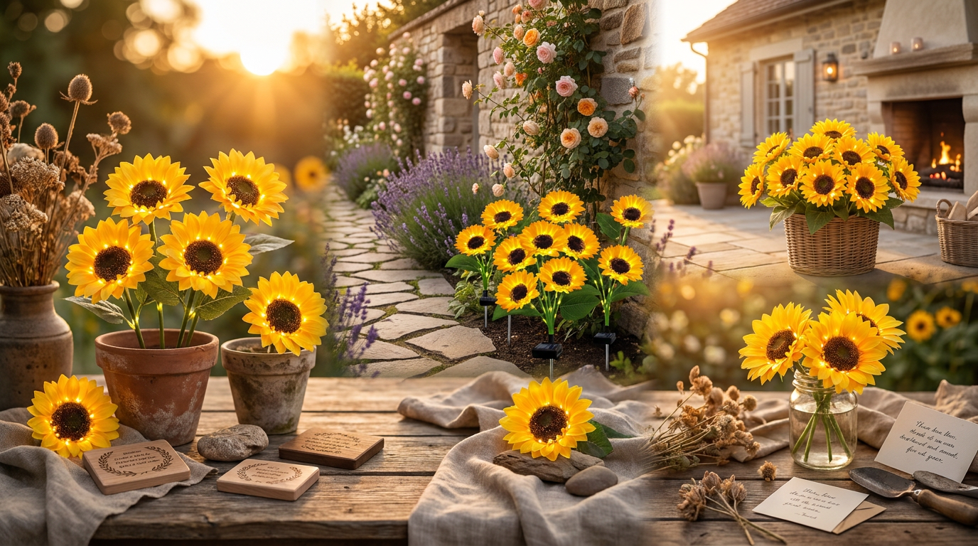 Beautiful Solar Powered Sunflower Memorial Gift Ideas
