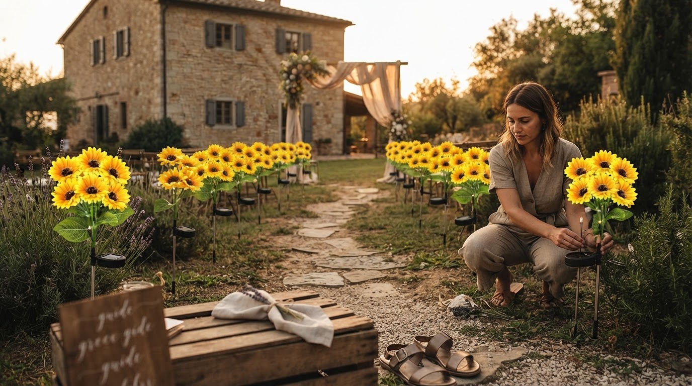 Where to buy bulk solar sunflower lights for weddings?
