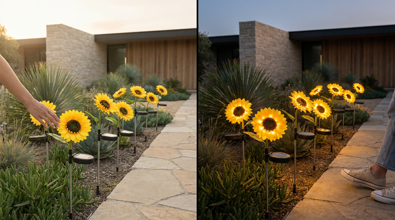 Sunflower Solar Lights for Modern Landscape Design