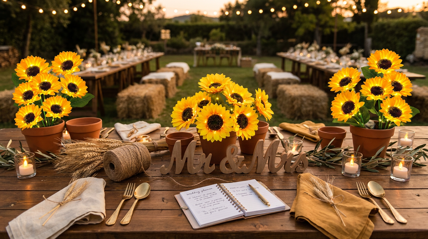 Sunflower Solar Lights for Large Scale Wedding Decor
