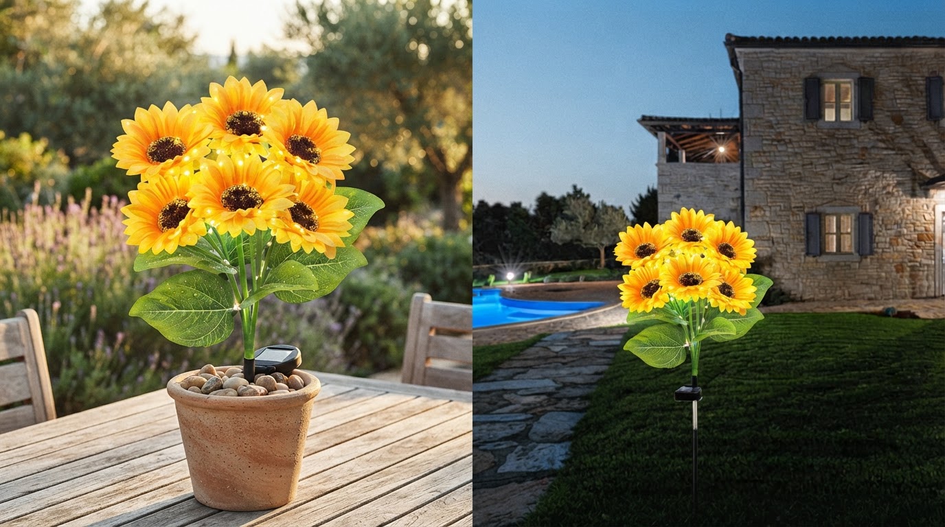 Elevating Summer Decor with Sunflower Solar Lights