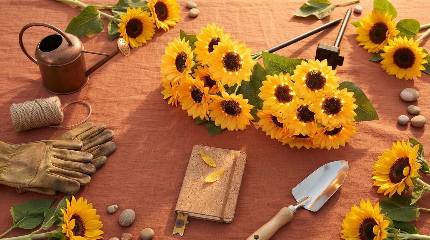 Sunflower Solar Lights for Sustainable Garden Decor