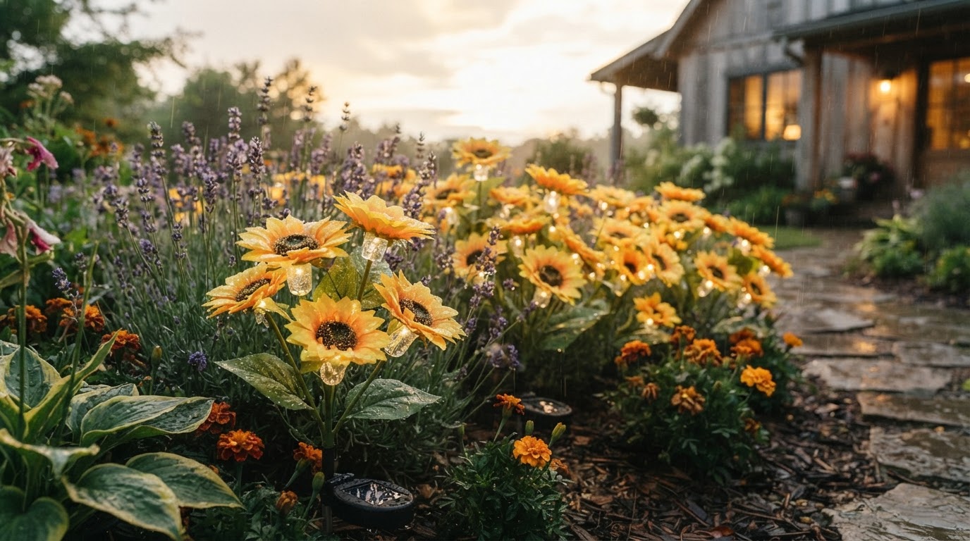 Are Sunflower Solar Lights truly waterproof for yard use?