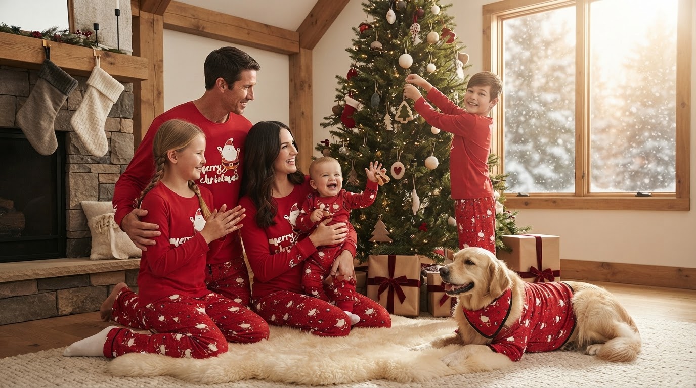 5 Steps for Baby First Christmas Pajama Coordination