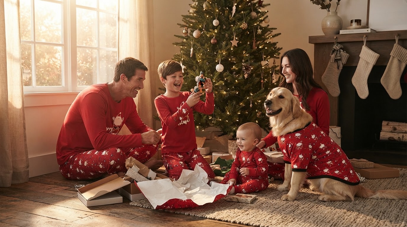 Dog Inclusion in Christmas Family Matching Pajama Set