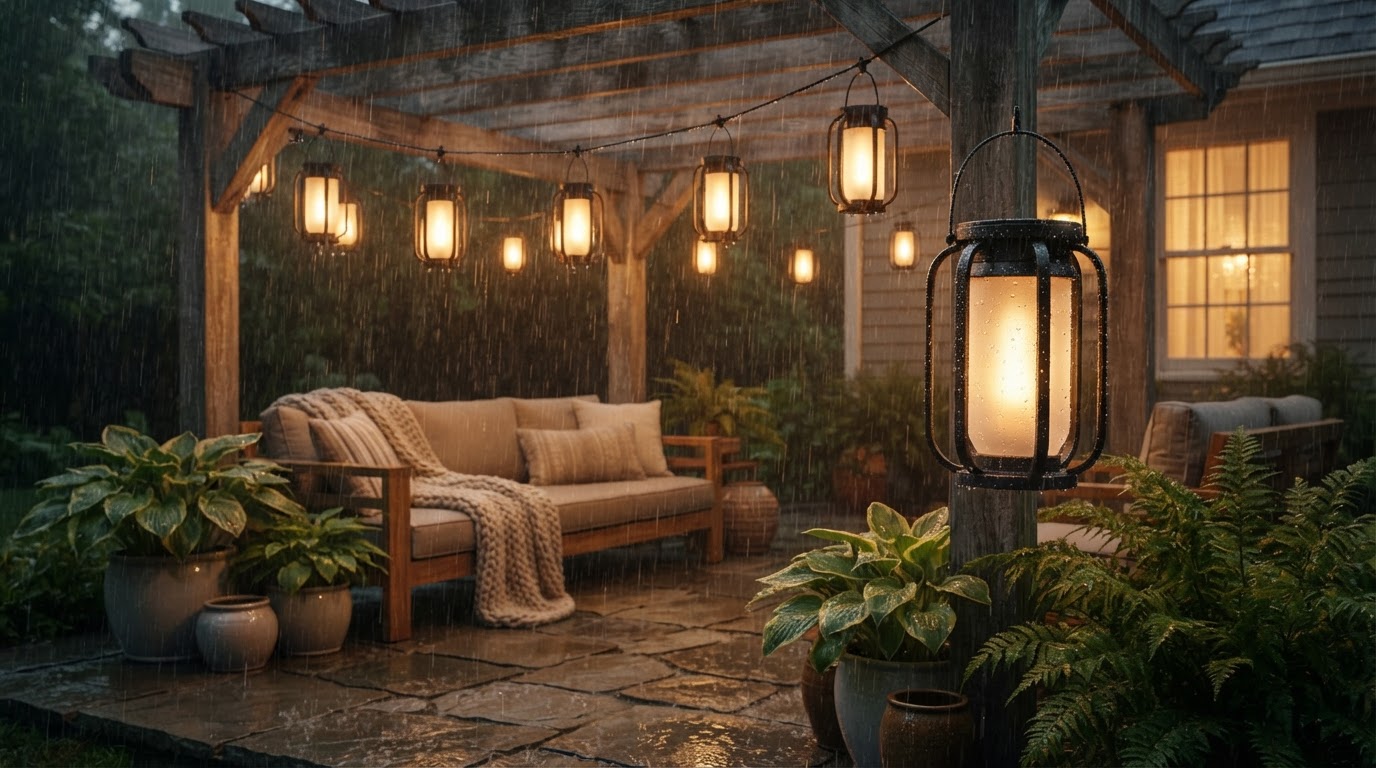 Are SolarFlame String Lights truly waterproof for patios?