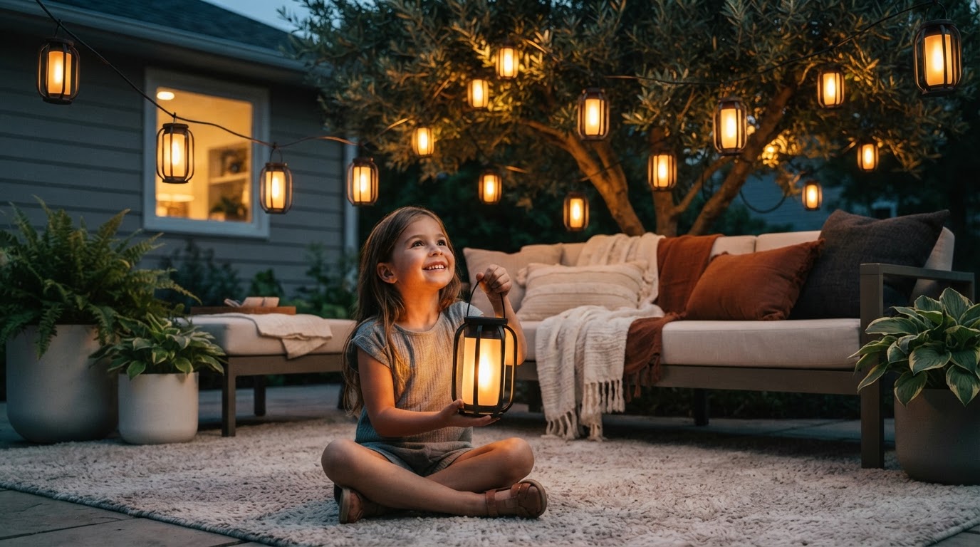 Designing Patio Ambiance with SolarFlame String Lights