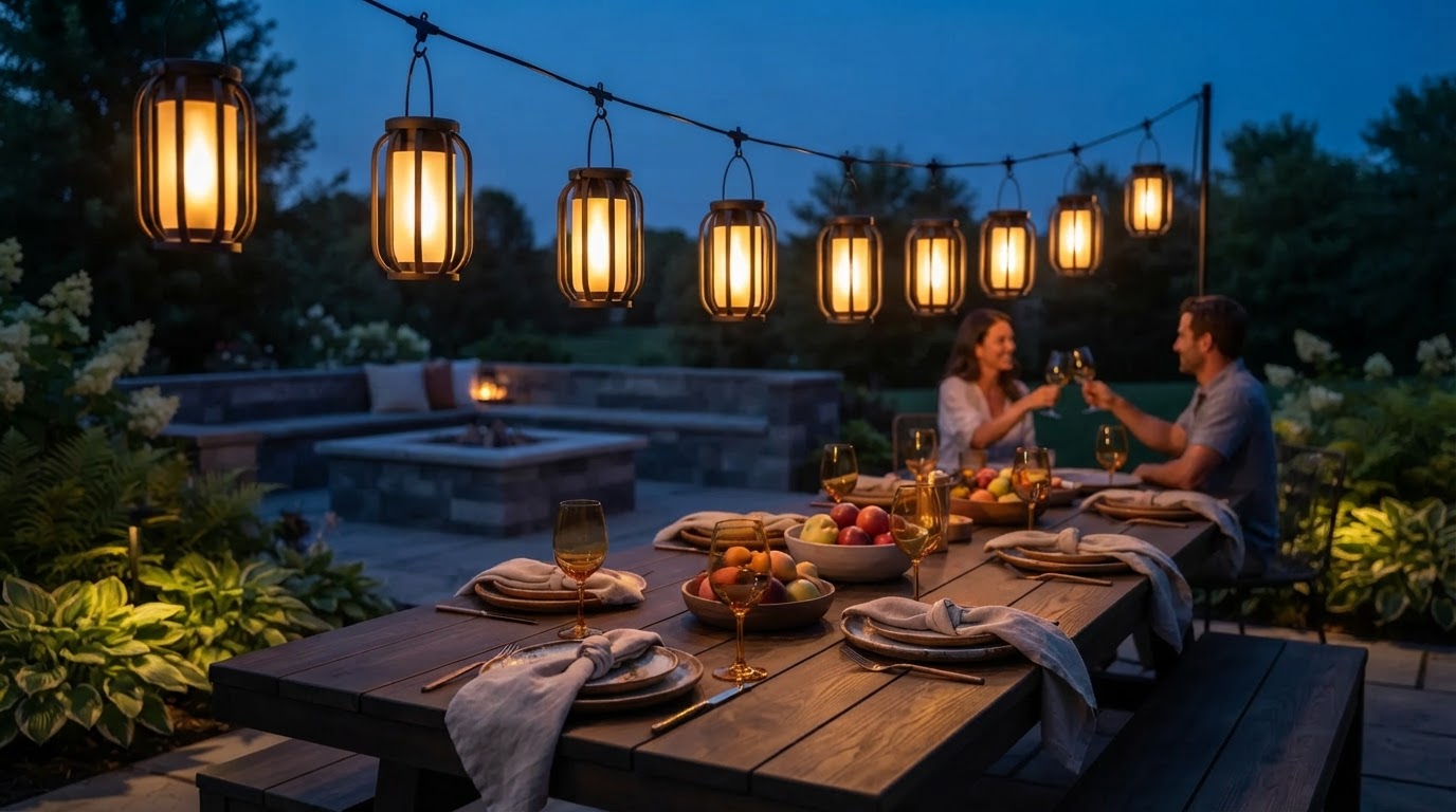 SolarFlame String Lights for Bonfire Ambience
