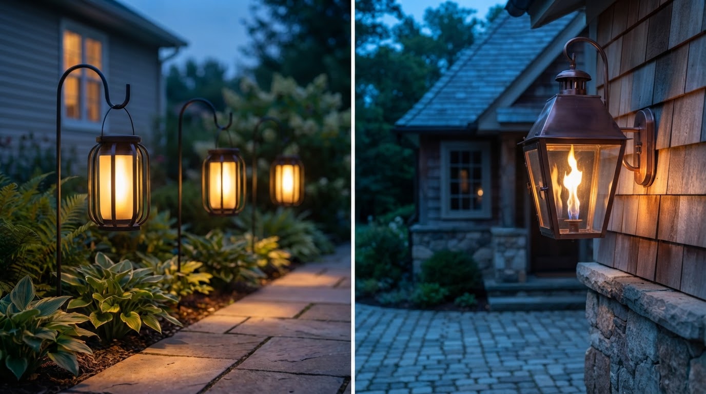 Solar Outdoor Lanterns vs Real Gas Lanterns: Safety and Cost
