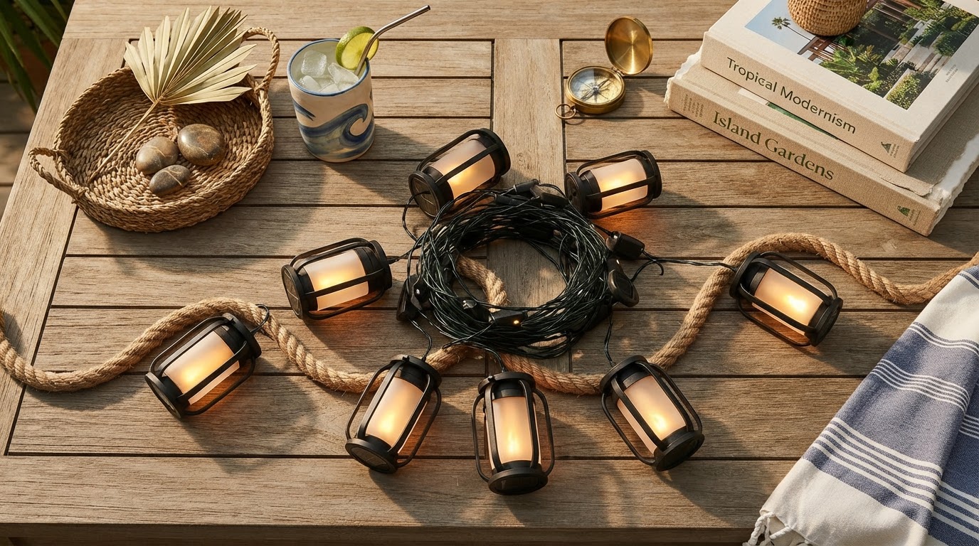 Configuring SolarFlame String Lights for Island Aesthetics